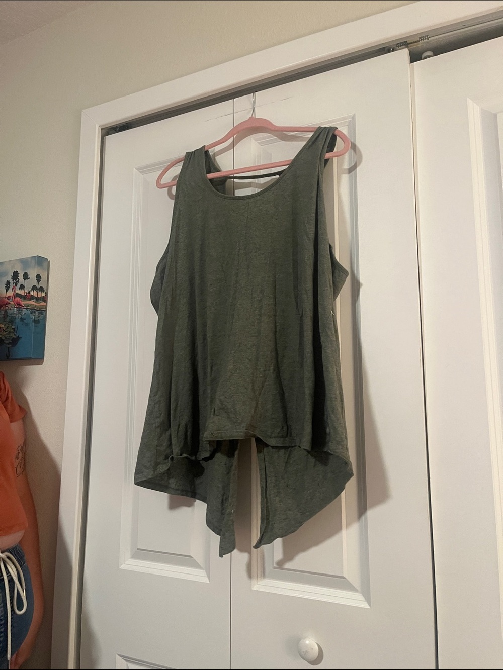 RBX Olive Green Asymmetrical Sleeveless Tank